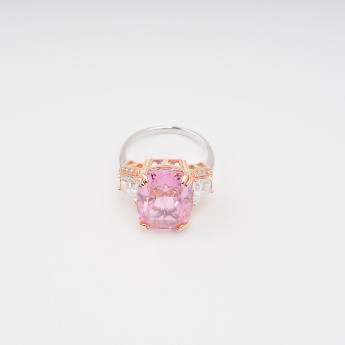 Cardea Pink Cushion Cut Gemstone Sterling Silver Ring