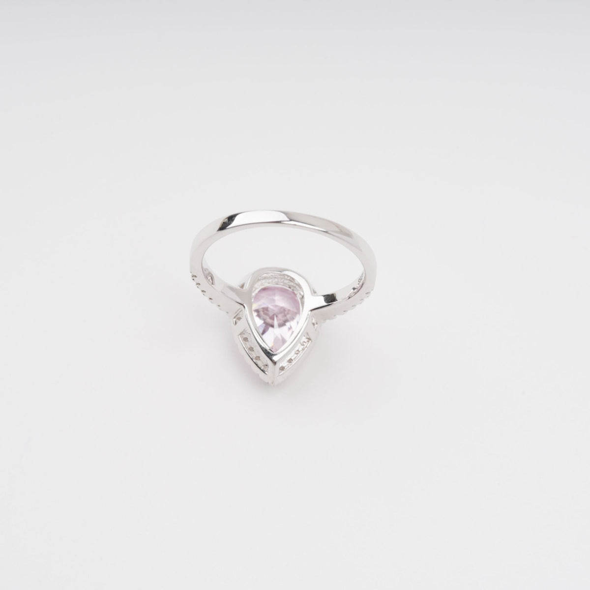 Éclat Pink Pear Shaped Gemstone Sterling Silver Ring