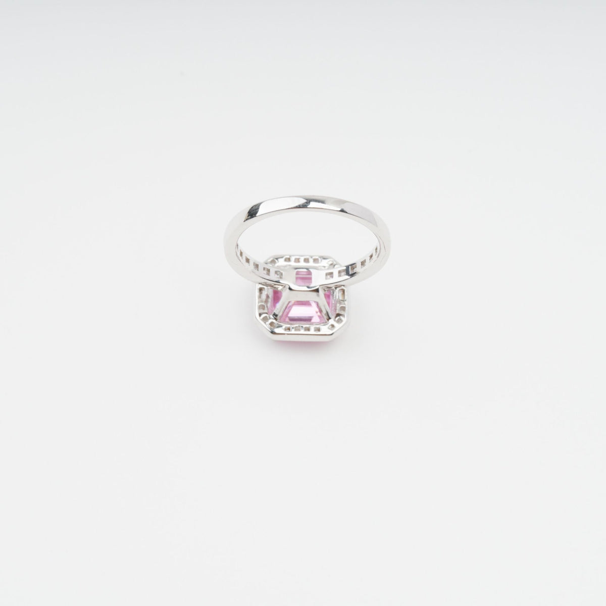 Hélène Pink Emerald Cut Zircon Gemstone Sterling Silver Ring