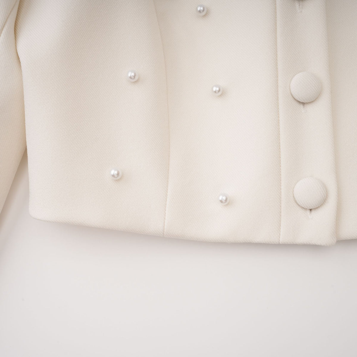 Maja White Faux Pearl Jacket & Pleated Skirt Set (Final Sale-US Only)