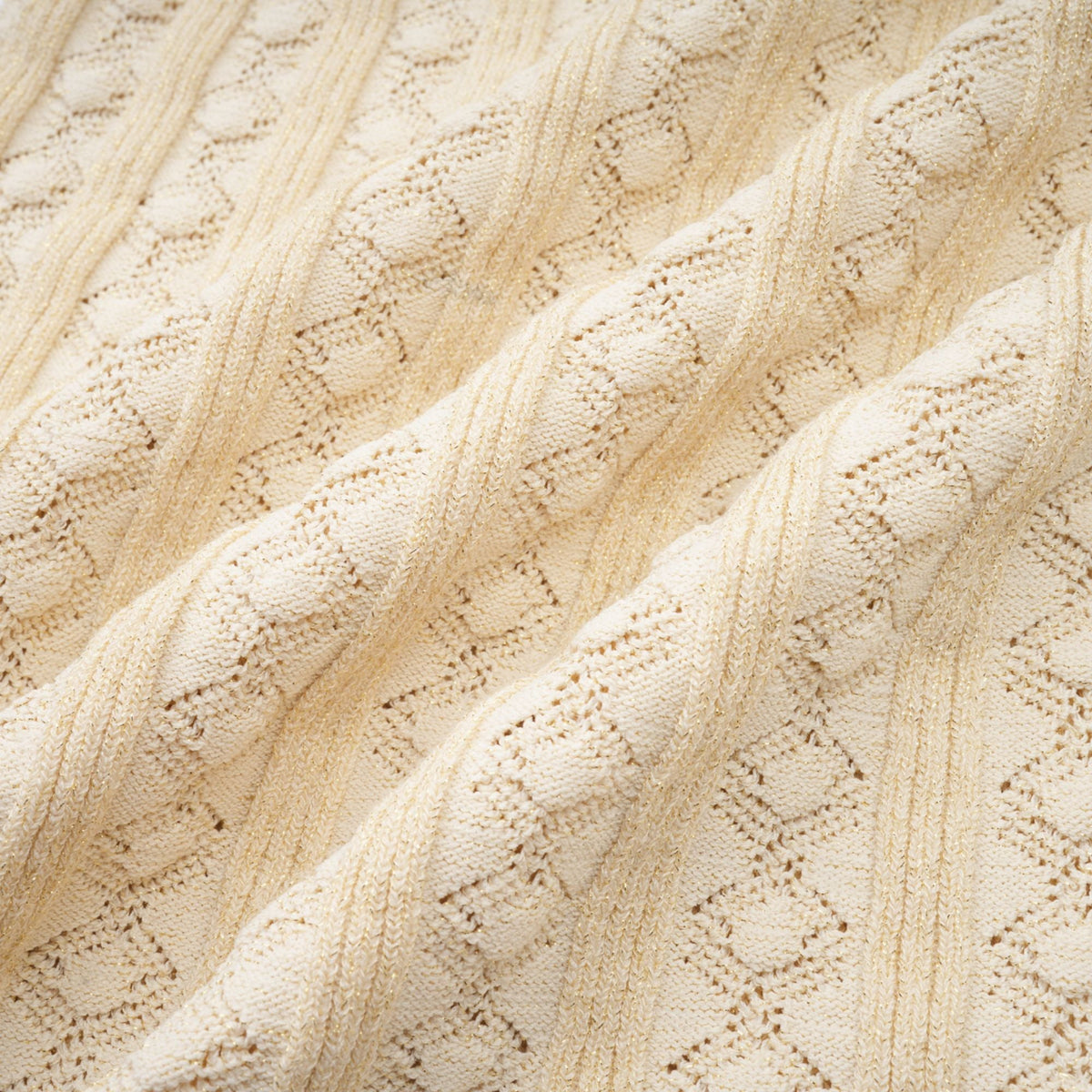 Élodie knitted long-sleeve midi dress in Neutrals