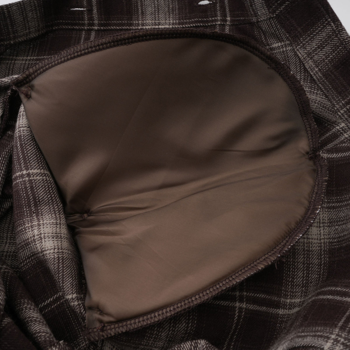 Amber Brown Plaid Tailored Cutout Blouse (Final Sale)