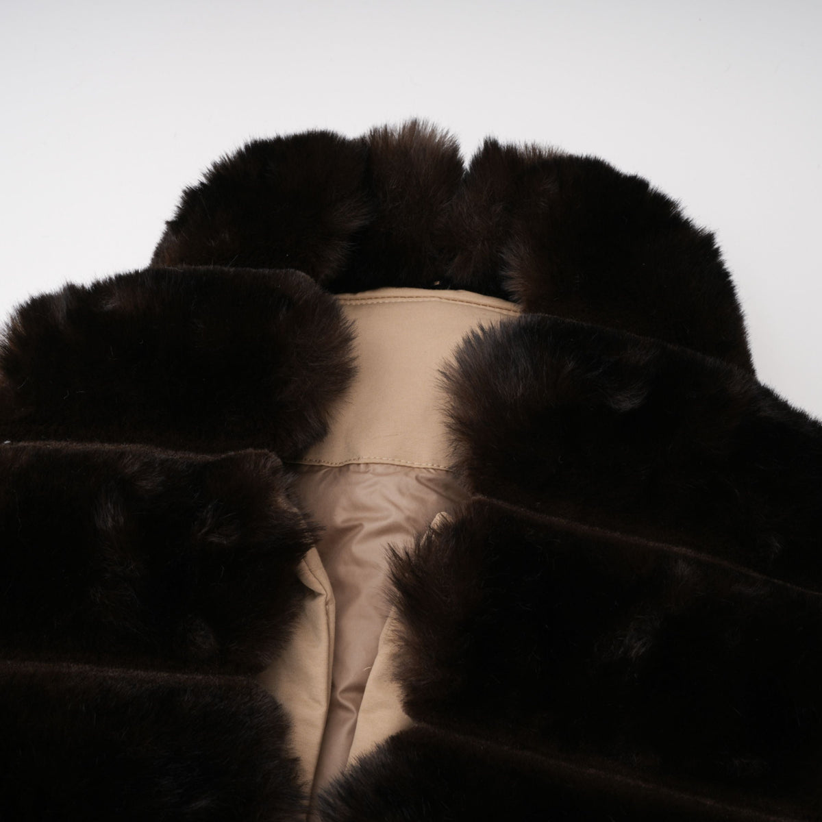 Ileana Khaki Fur Trim Bubble Down Jacket (Final Sale)