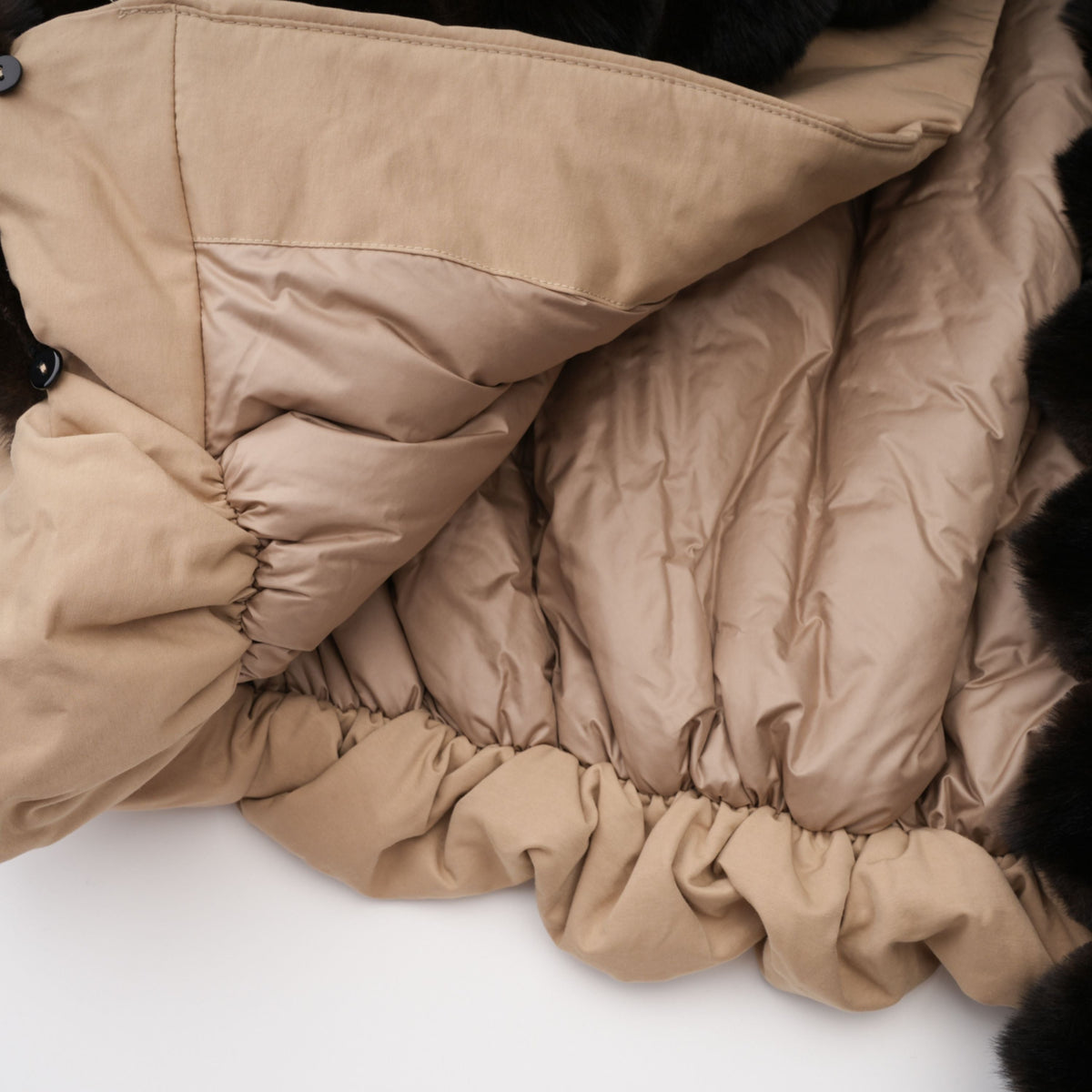 Ileana Khaki Fur Trim Bubble Down Jacket (Final Sale)