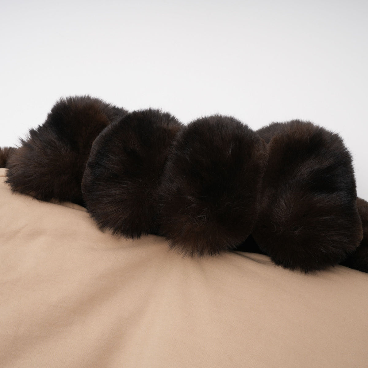 Ileana Khaki Fur Trim Bubble Down Jacket (Final Sale)