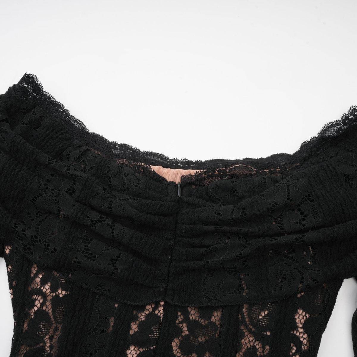 Émeline floral lace flared-cuff midi dress in Black (Final Sale-US Only)