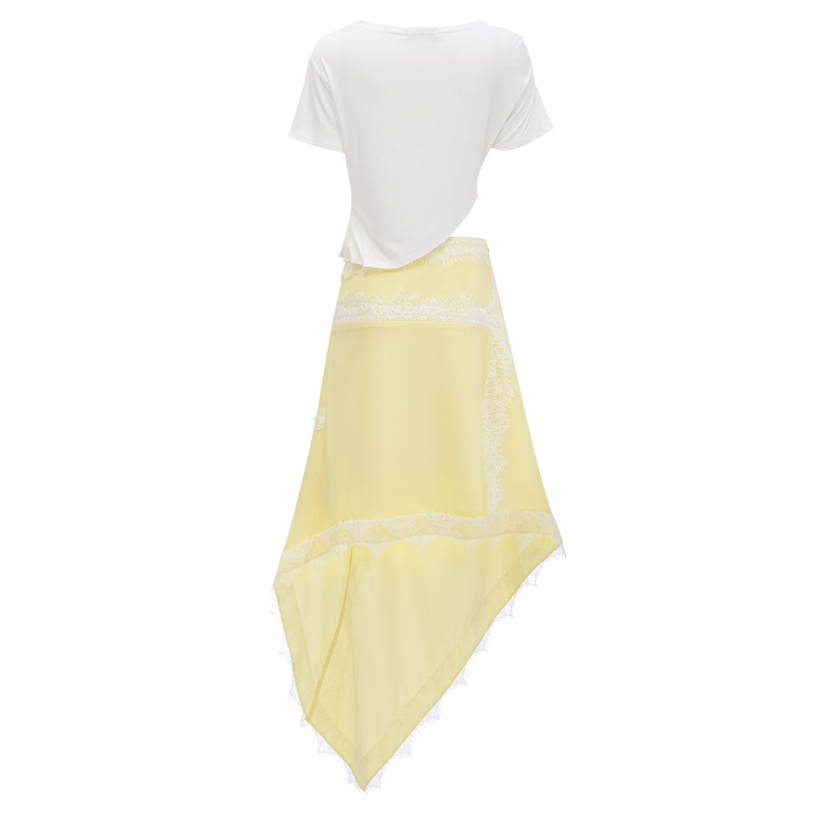 Fiamma Yellow Gathered Lace Panel Maxi Dress (Final Sale-US Only)