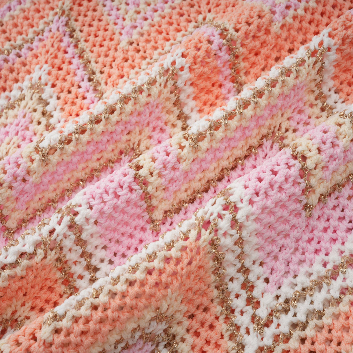 Irina Pink Zigzag Pointelle Knit Matching Set