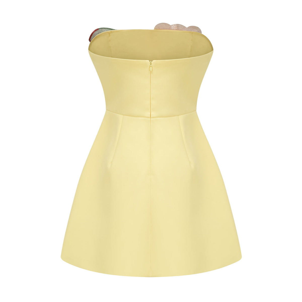 Abigail Yellow Floral Embroidered Mini Dress