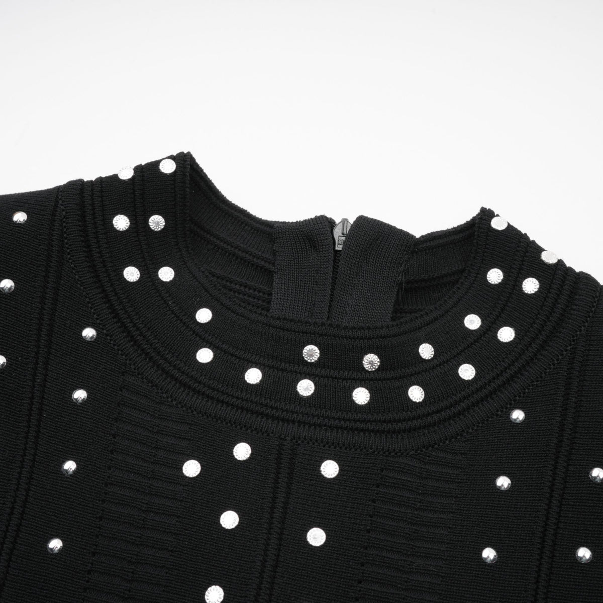 Fabienne Black Embellished Ruffled Knit Mini Dress (Final Sale-US Only)