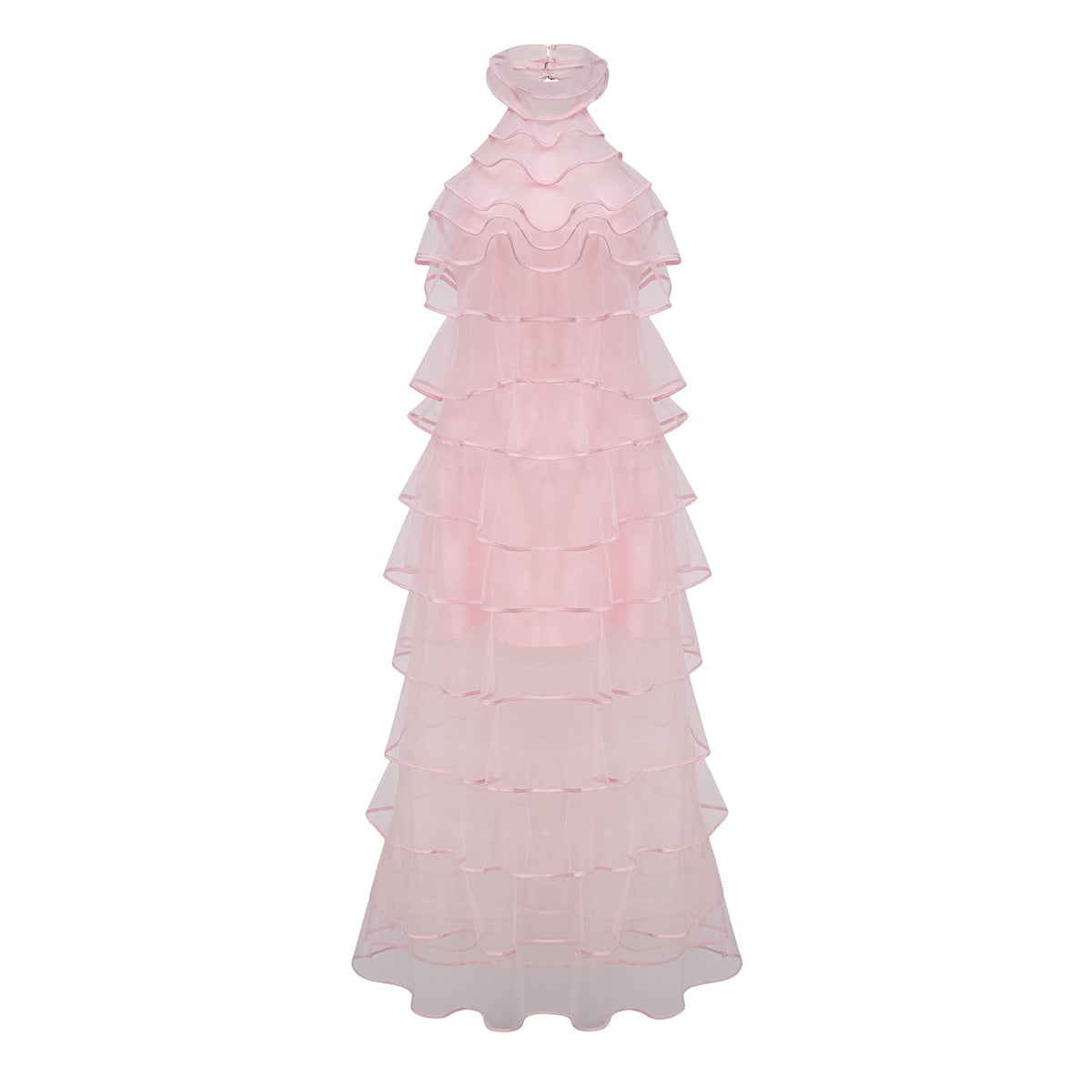 Nonchalante Pink Tiered Halterneck Maxi Dress (Final Sale-US Only)