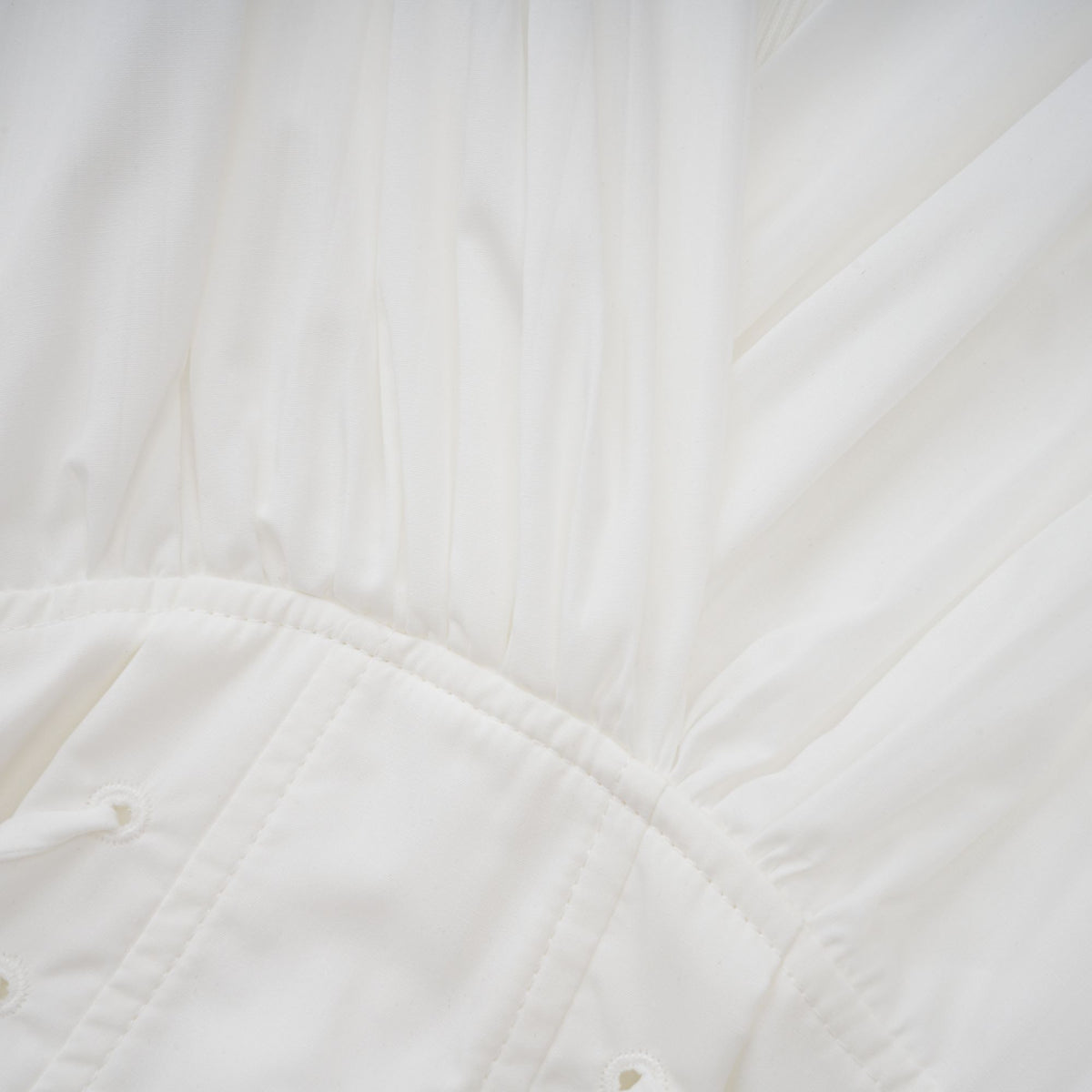 Vienne White Lace-Up Pleated Maxi Dress (Final Sale-US Only)