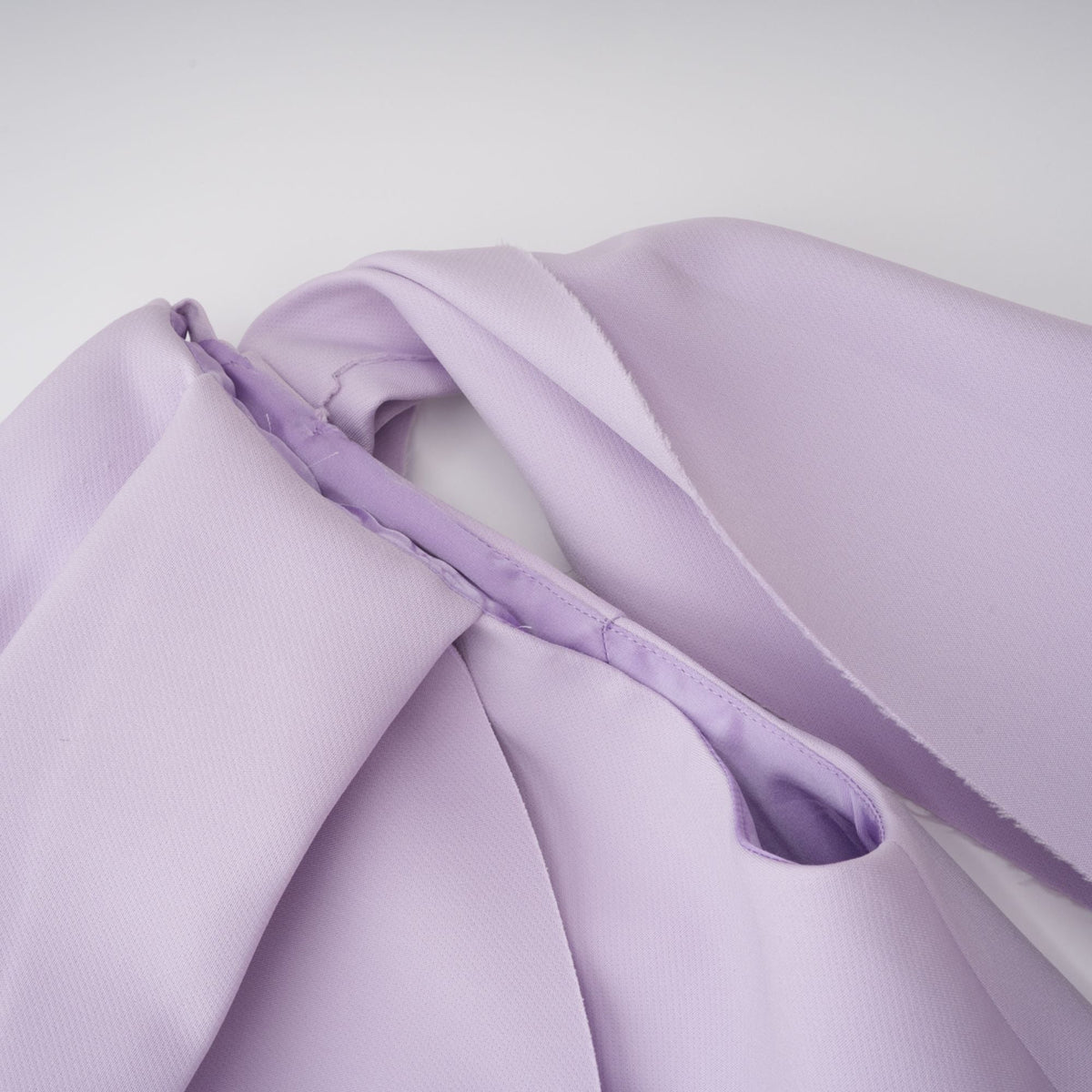 Annabelle Purple Cape-Design Ribbon Maxi Dress (Final Sale-US Only)