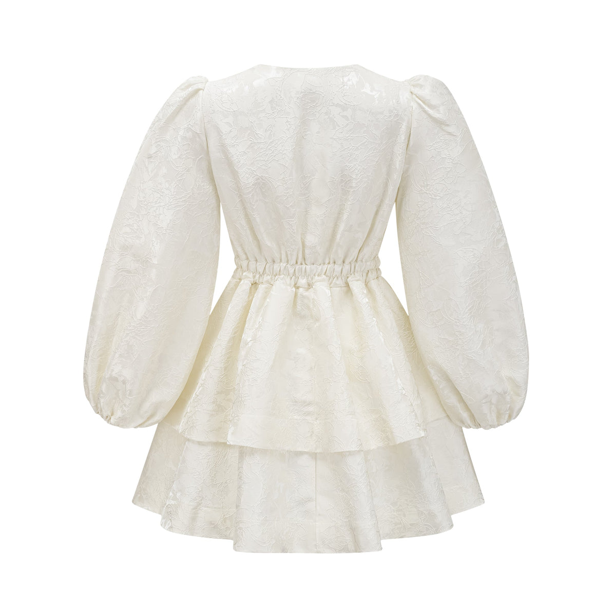 Colette white jacquard tiered mini dress (Final Sale)