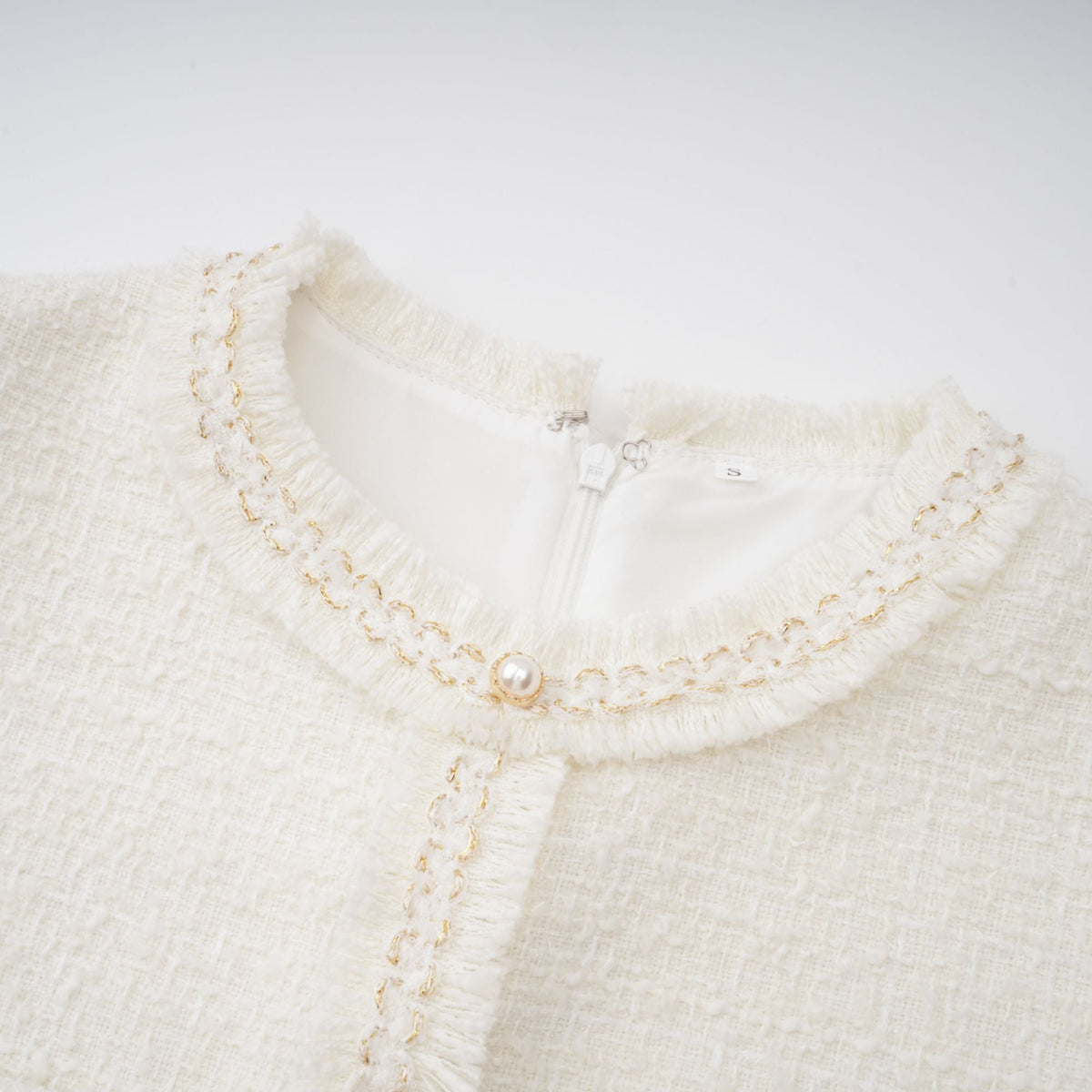 Gaëlle White Faux Pearl Tweed Mini Dress (Final Sale-US Only)
