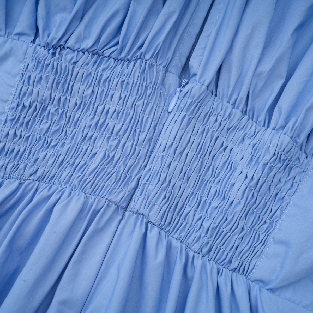 Emma petal-detail drawstring maxi dress in Blue (Final Sale-US Only)