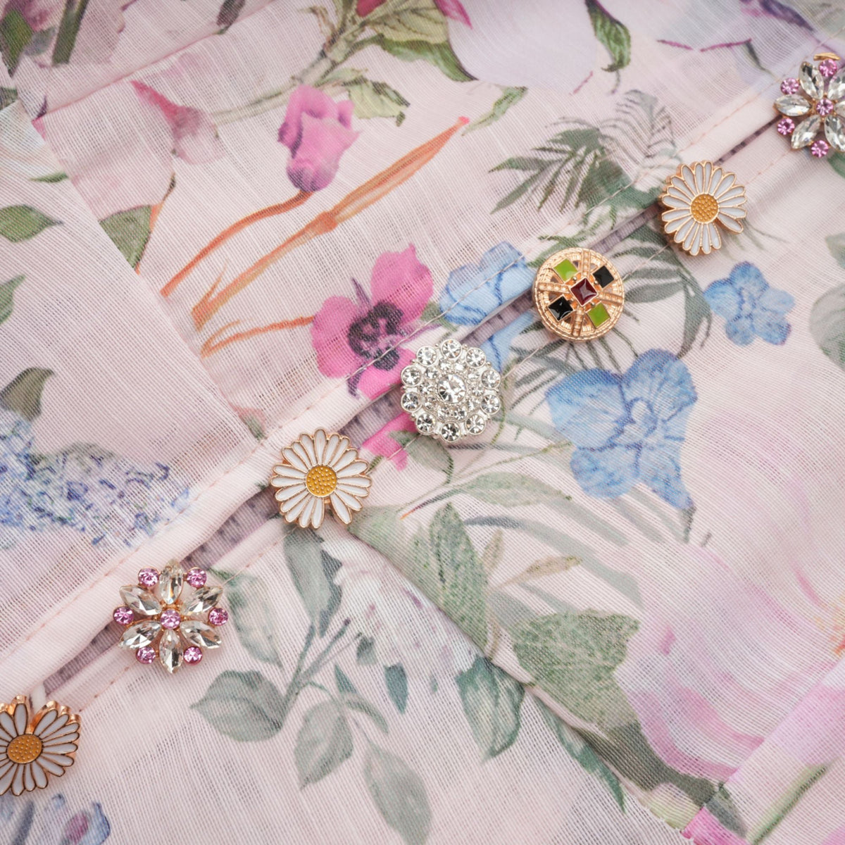 Fabienne light-pink floral-print mini dress