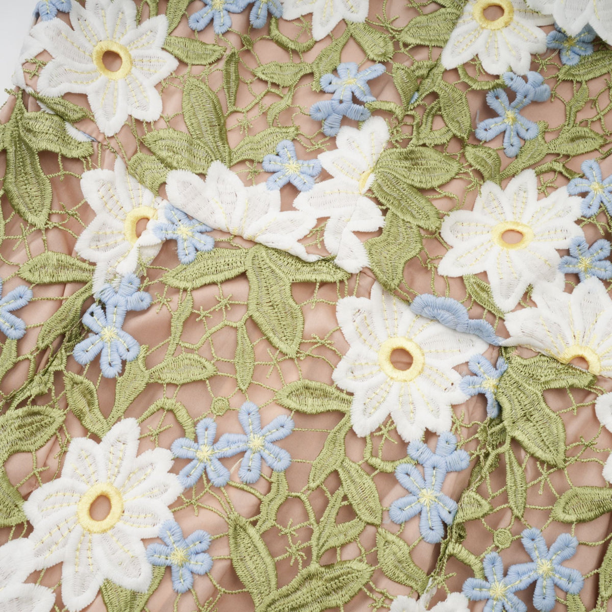 Carla floral embroidered hollow-carved midi dress (Final Sale)