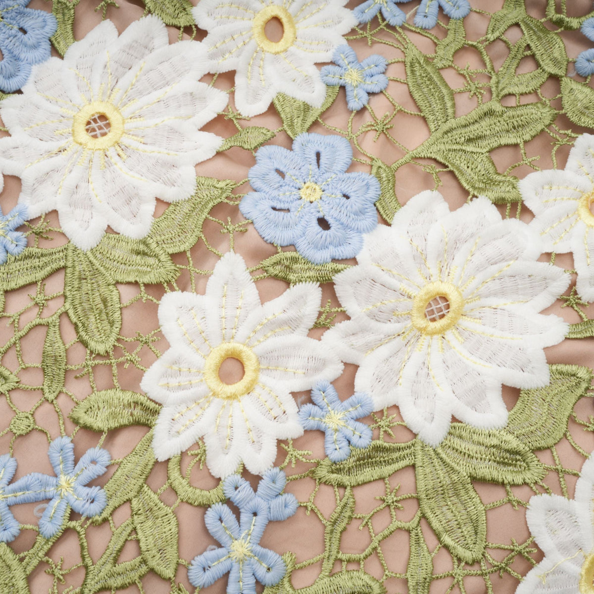 Carla floral embroidered hollow-carved midi dress