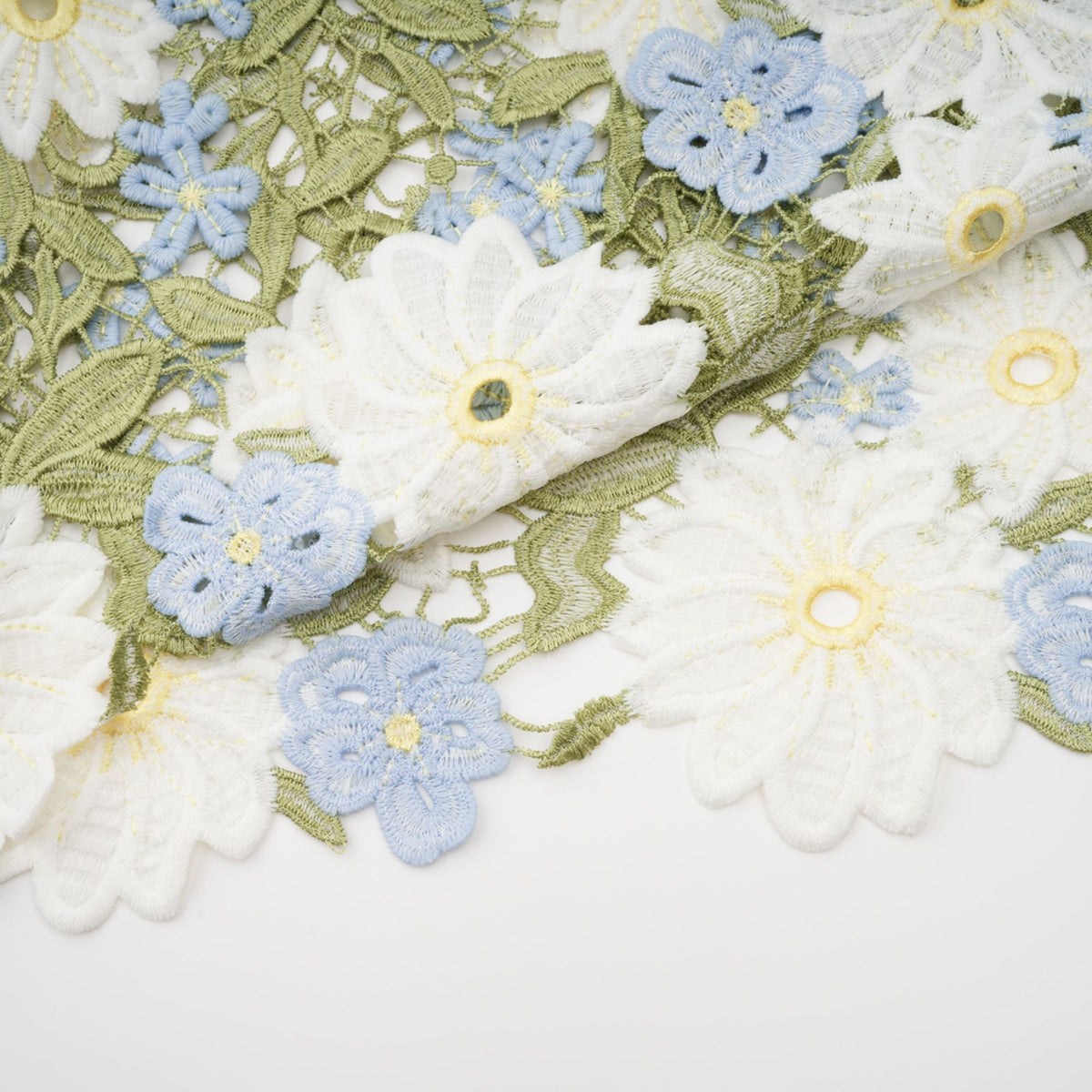 Carla floral embroidered hollow-carved midi dress (Final Sale)
