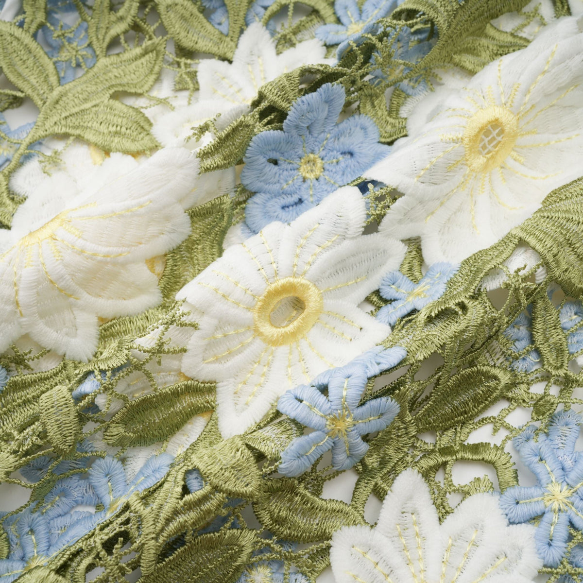 Carla floral embroidered hollow-carved midi dress (Final Sale)