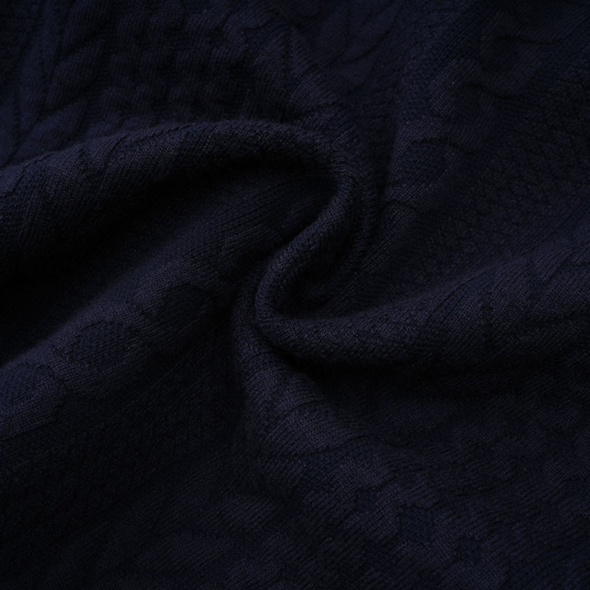 Elvira navy blue crochet-knit cardigan & trousers matching set (Final Sale-US Only)