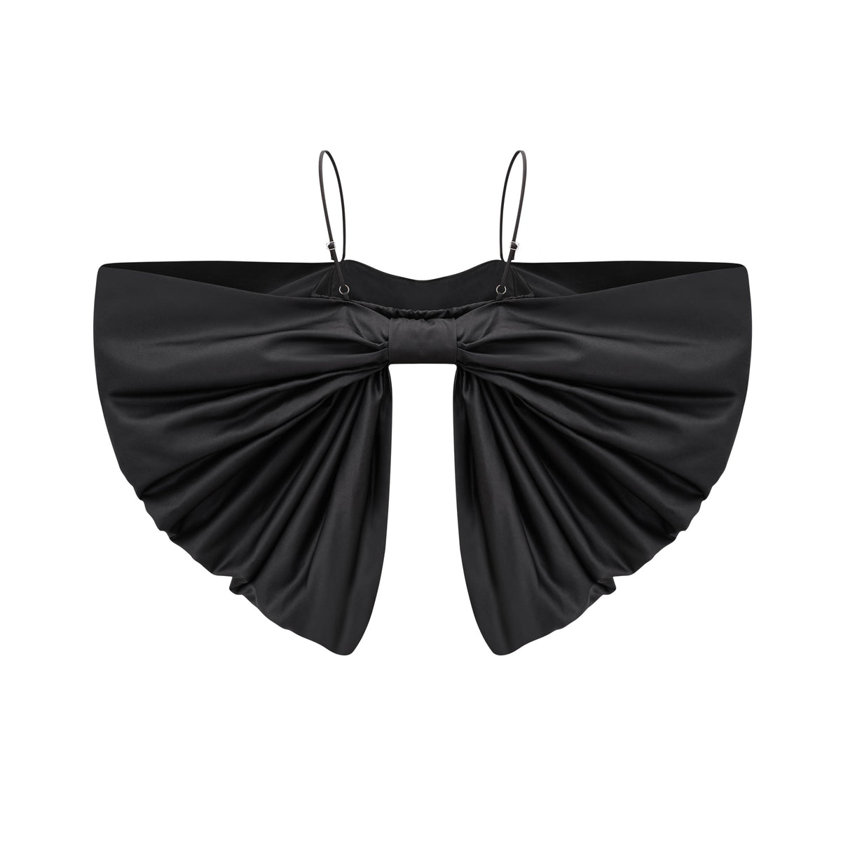 Solène bowknot scoop-back top in Black (Final Sale)