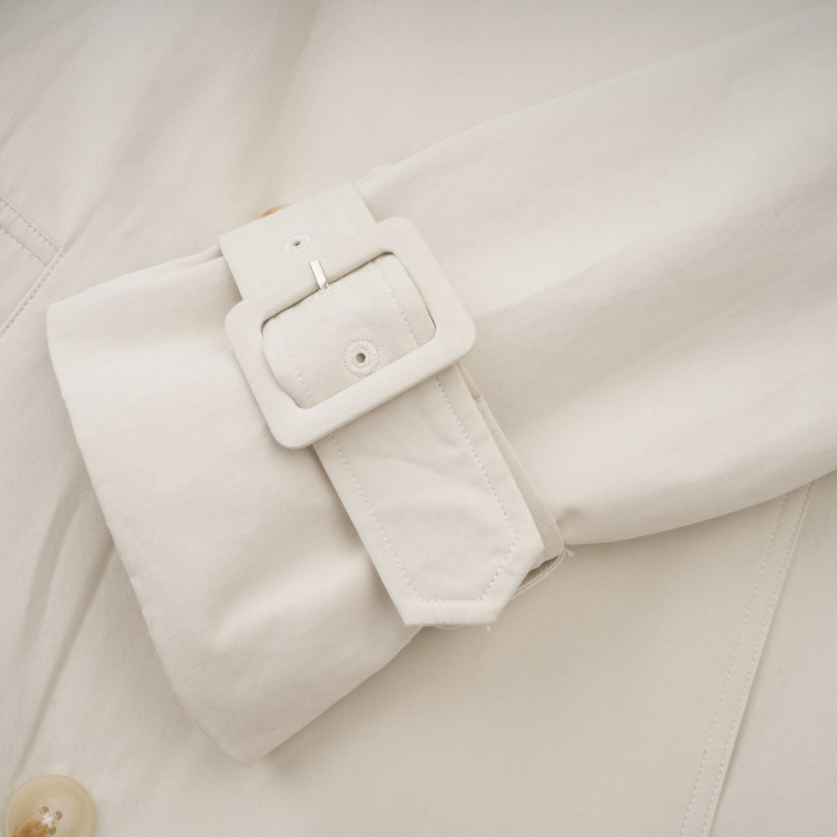 Bruyère White Double-Breasted Long Trench Coat (Final Sale-US Only)