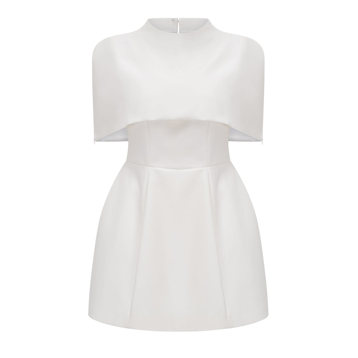 Kristveig White Cape Design Structured Mini Dress (Final Sale-US Only)