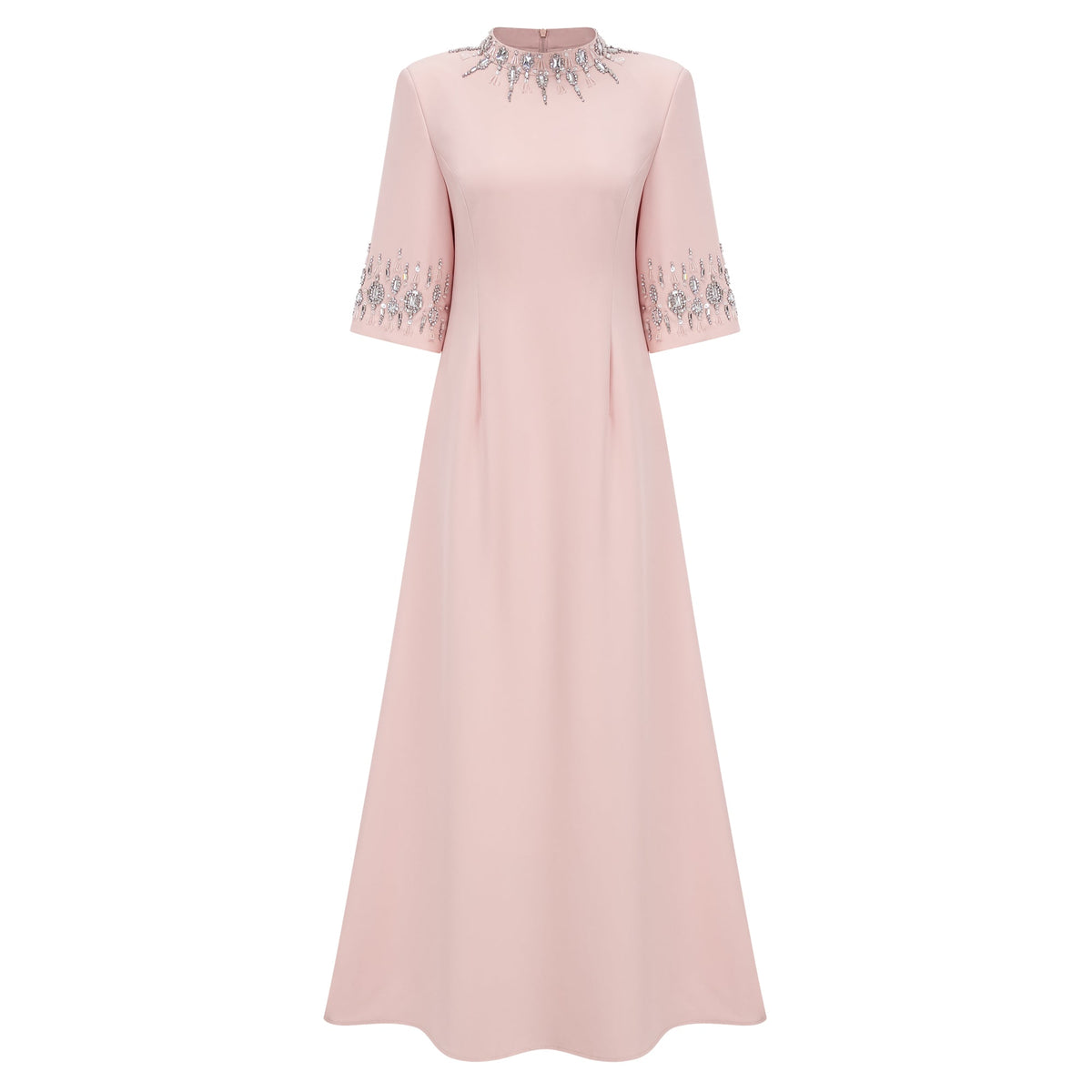 Klaudia Pink Embellished Corset Maxi Dress (Final Sale-US Only)
