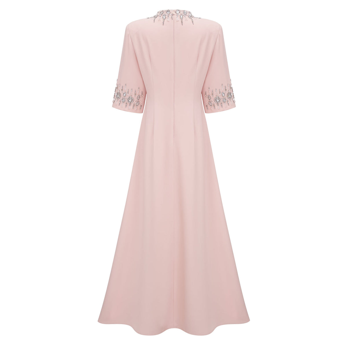 Klaudia Pink Embellished Corset Maxi Dress (Final Sale-US Only)