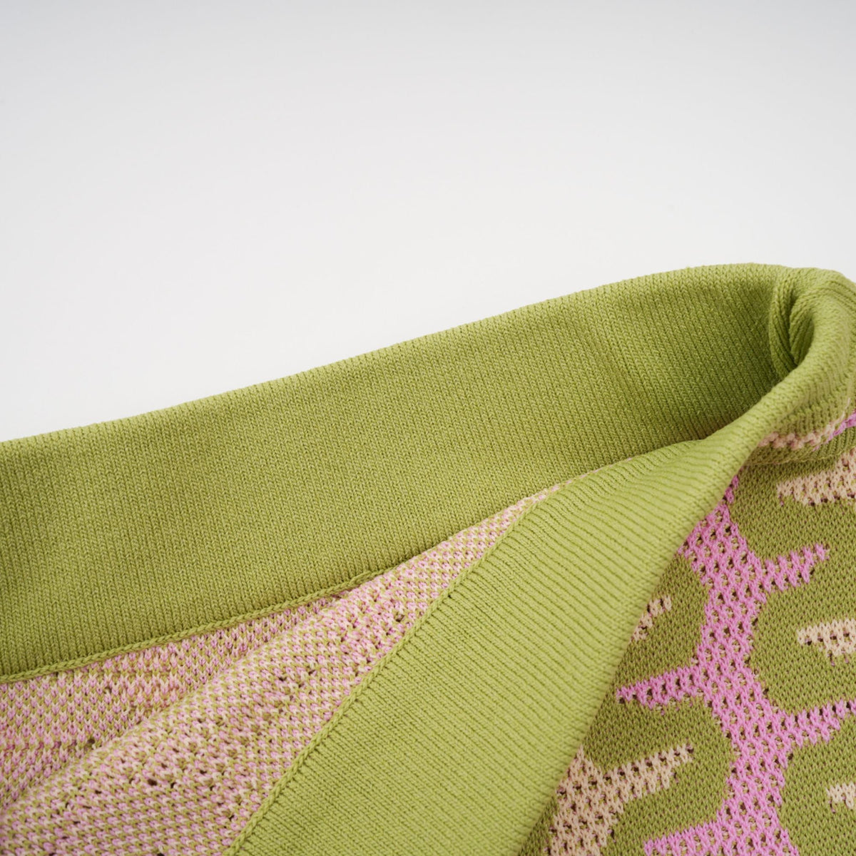 Ophélie green color-block knitted shirt & trousers matching set (Final Sale-US Only)