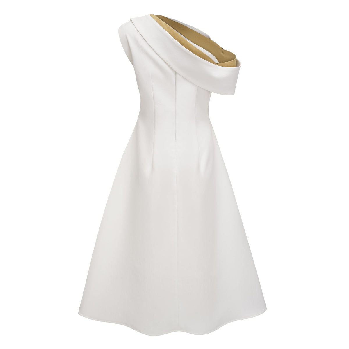Blossom White One Shoulder Ruched Midi Dress (Final Sale-US Only)