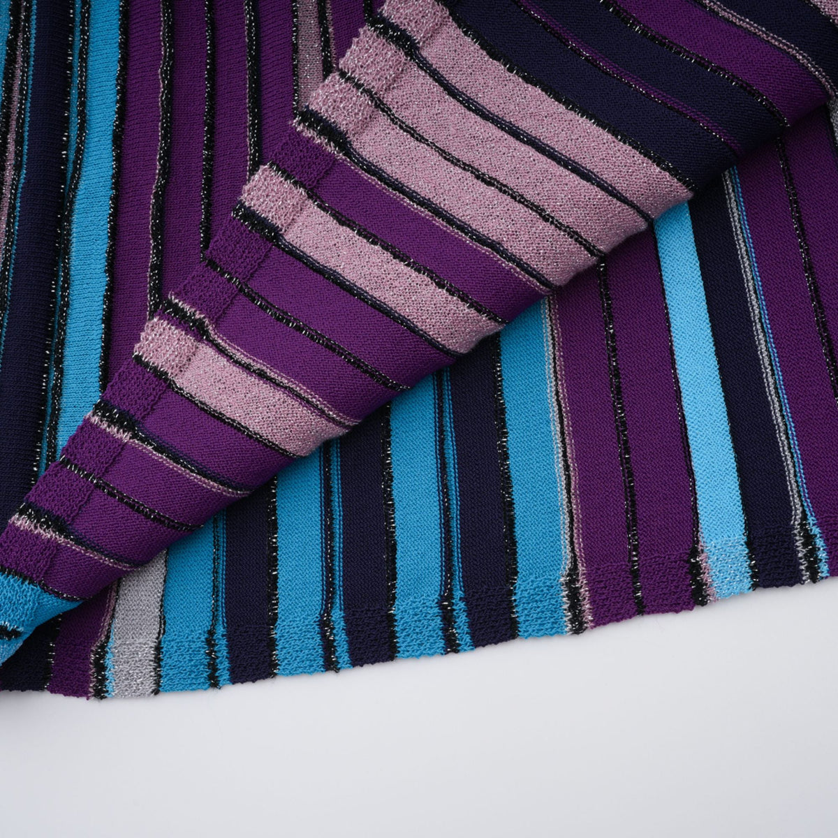 Bruyère Purple Sequin Striped Knit Maxi Dress