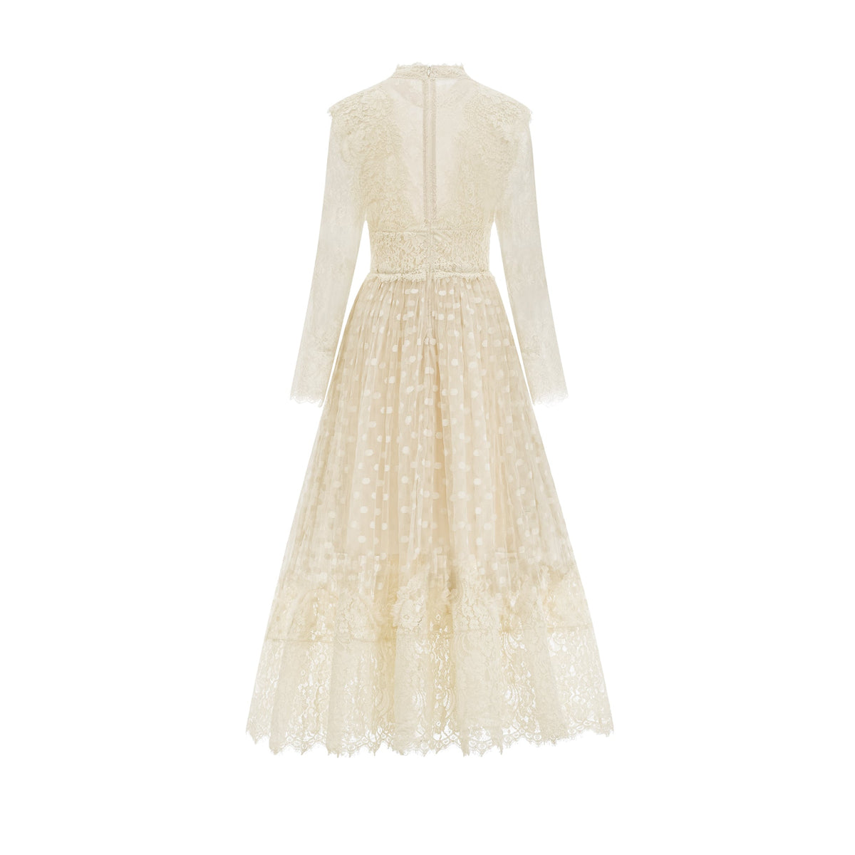 Éliane polka-dot lace-embroidered midi dress (Final Sale-US Only)