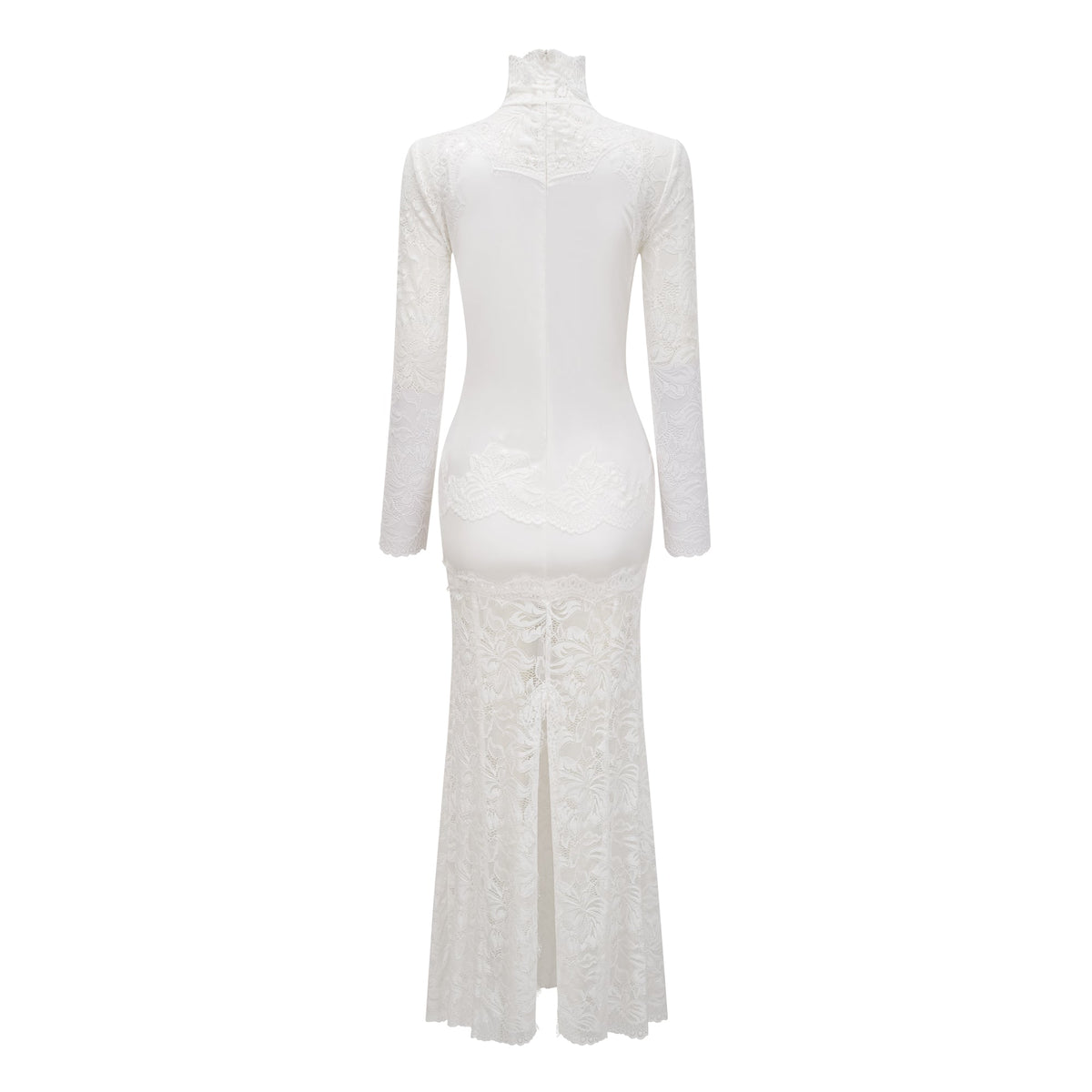 Airelle White Satin Panel Lace Maxi Dress (Final Sale-US Only)