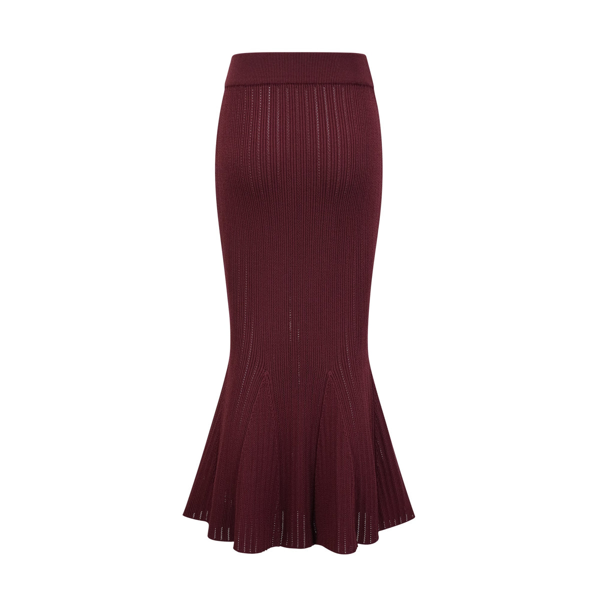 Corrine red ruffled knit top & maxi skirt matching set - Red