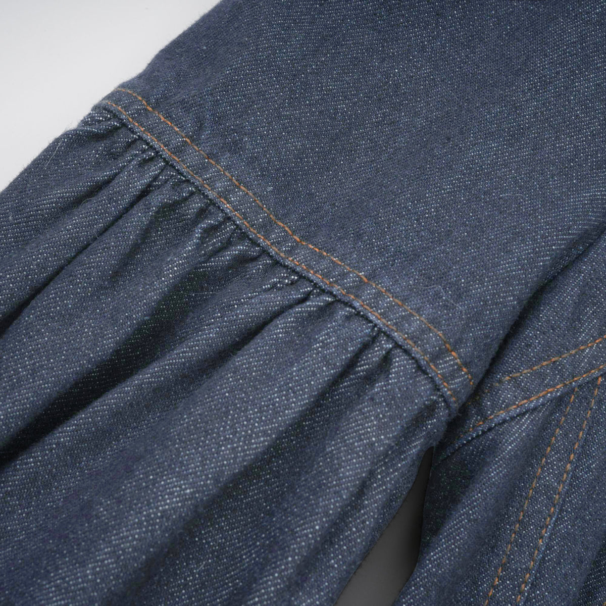 Mirabel dark-blue contrast-stitch denim mini dress