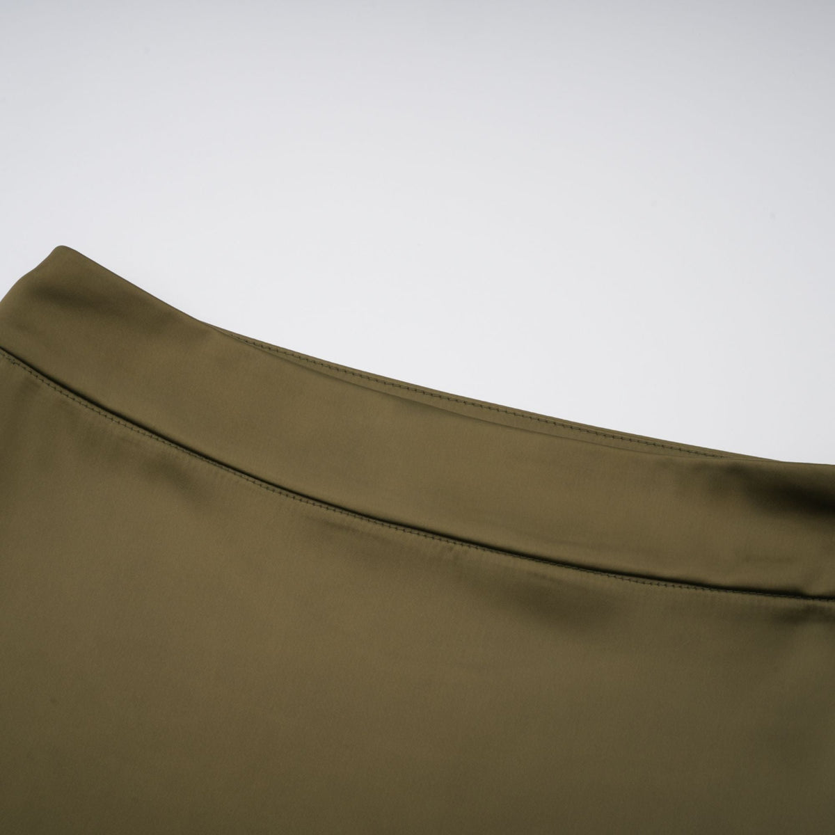 Borbála Green Fringed Top & Satin Skirt Set