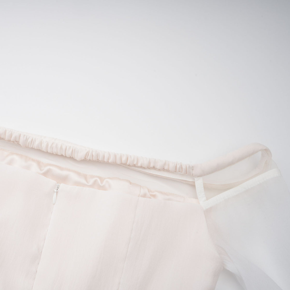 Gelsomina White Gathered Crepe Midi Dress