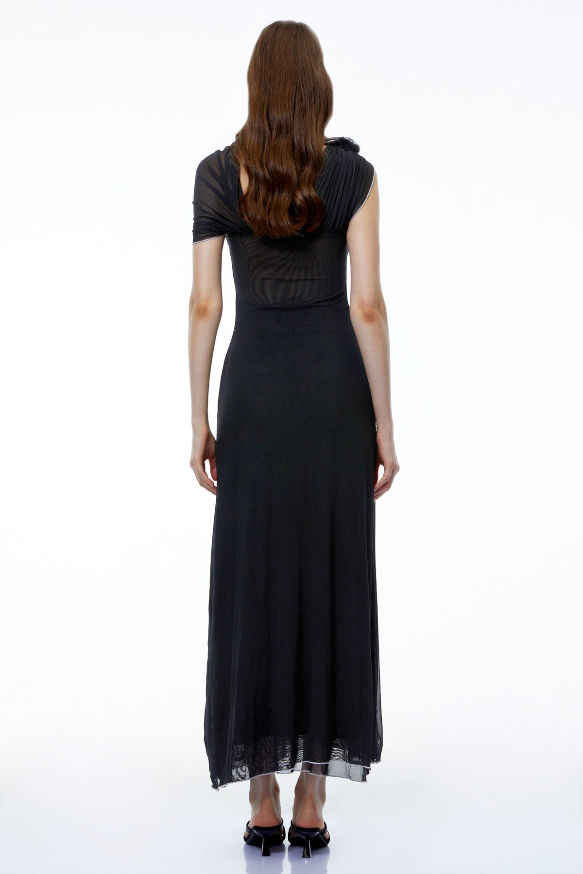 Eden Black One Shoulder Asymmetrical Maxi Dress