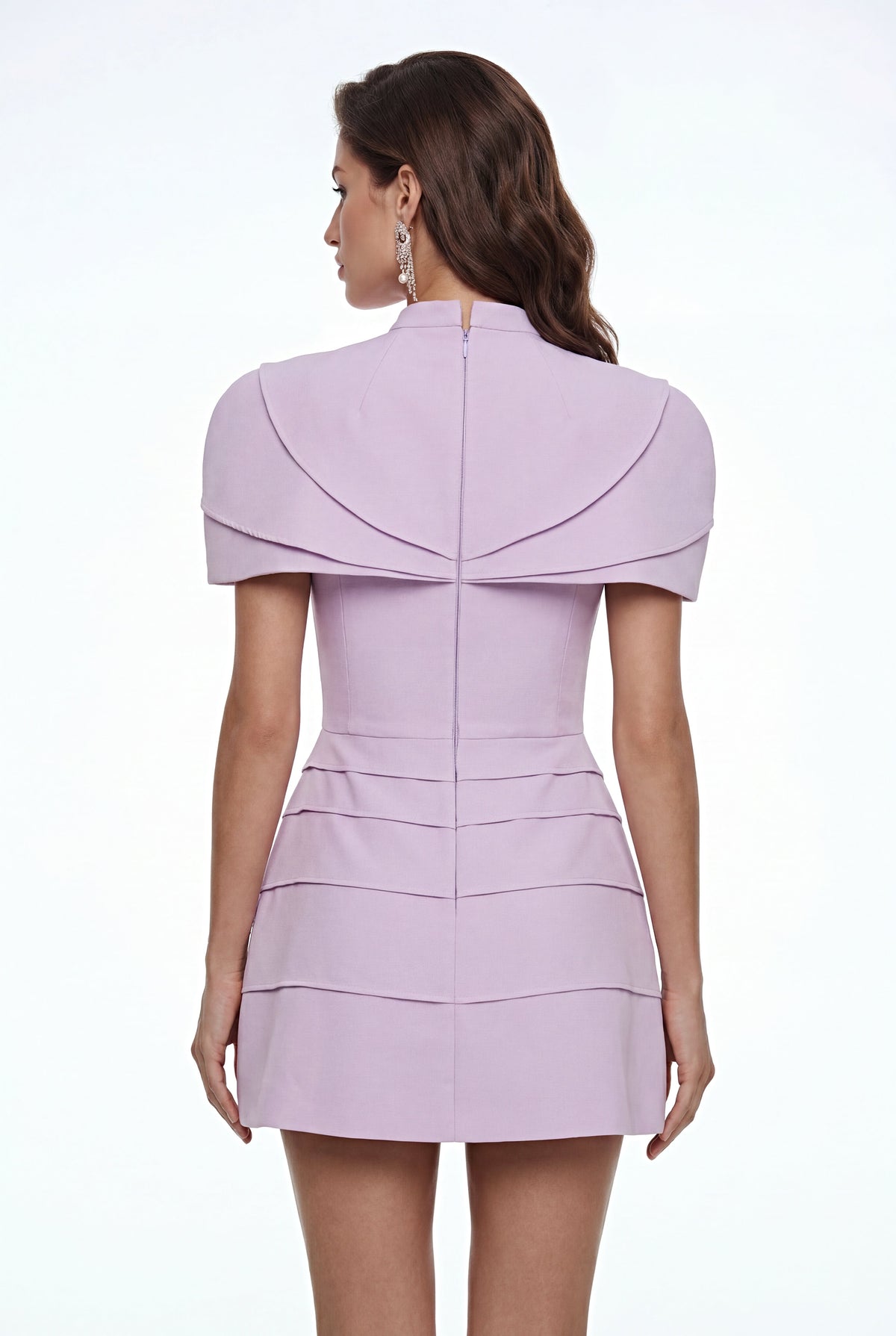 Elina Purple Cape Mini Dress (Final Sale-US Only)