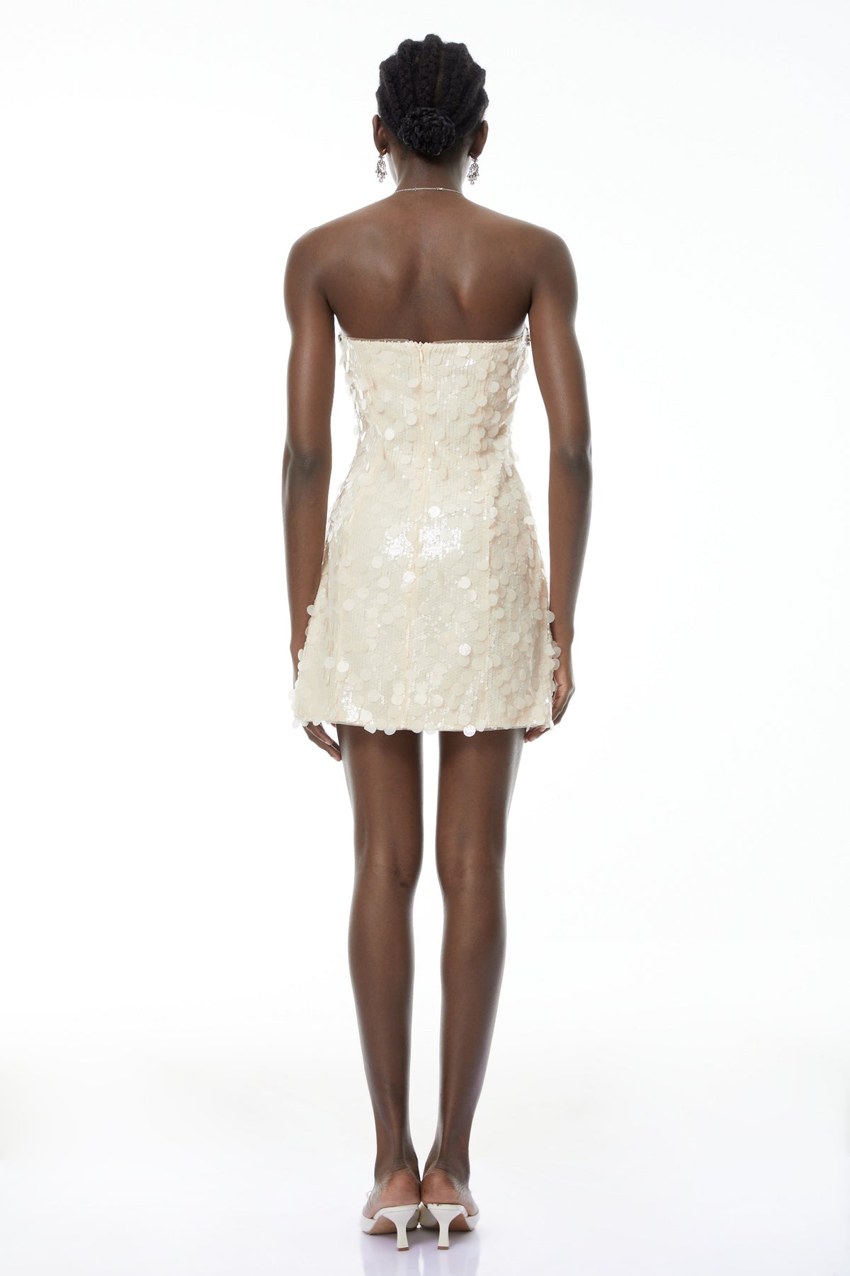 Elliana Cream White Sequin Mini Dress (Final Sale)