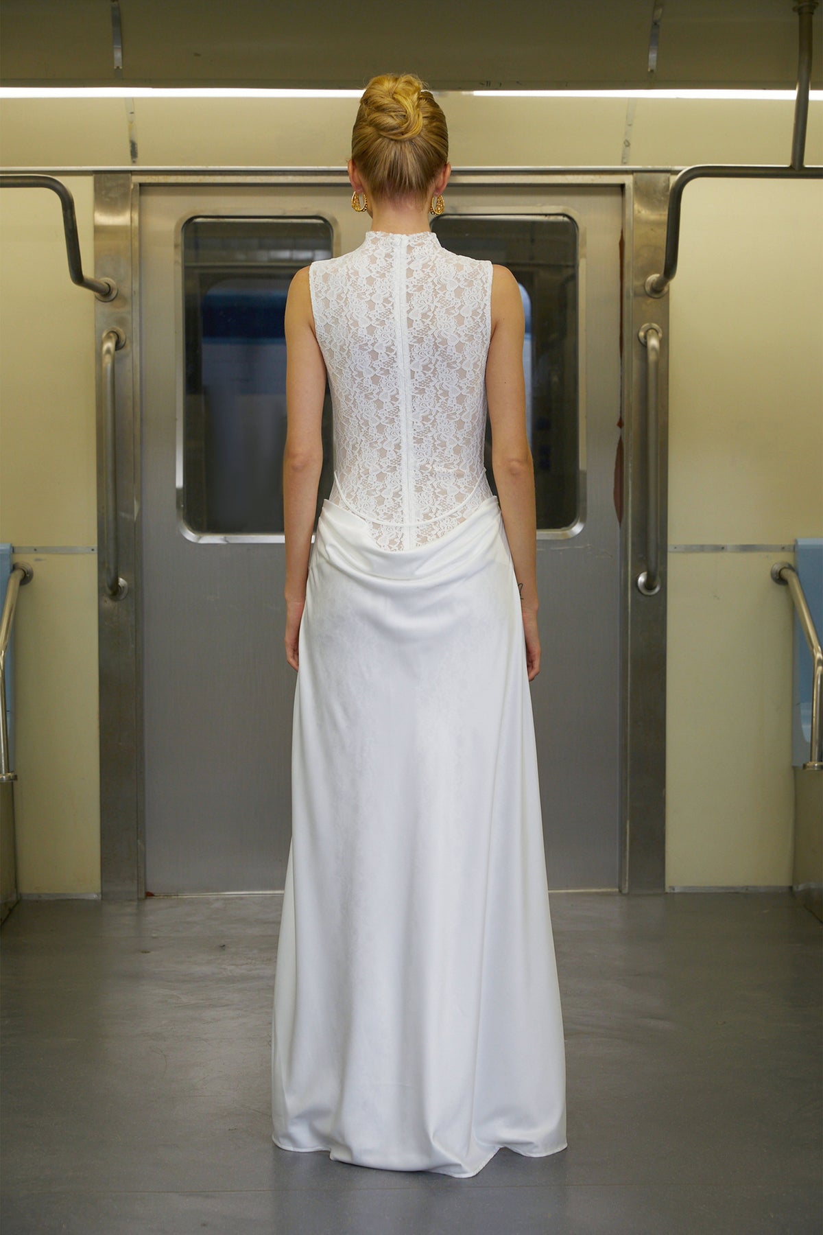 Emilia White Asymmetrical Floral Lace Maxi Dress (Final Sale-US Only)