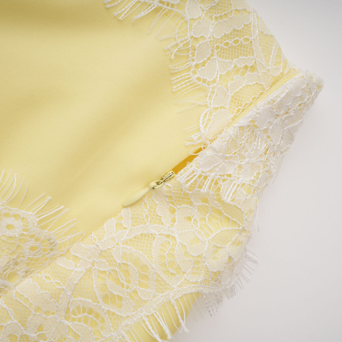 Fiamma Yellow Gathered Lace Panel Maxi Dress