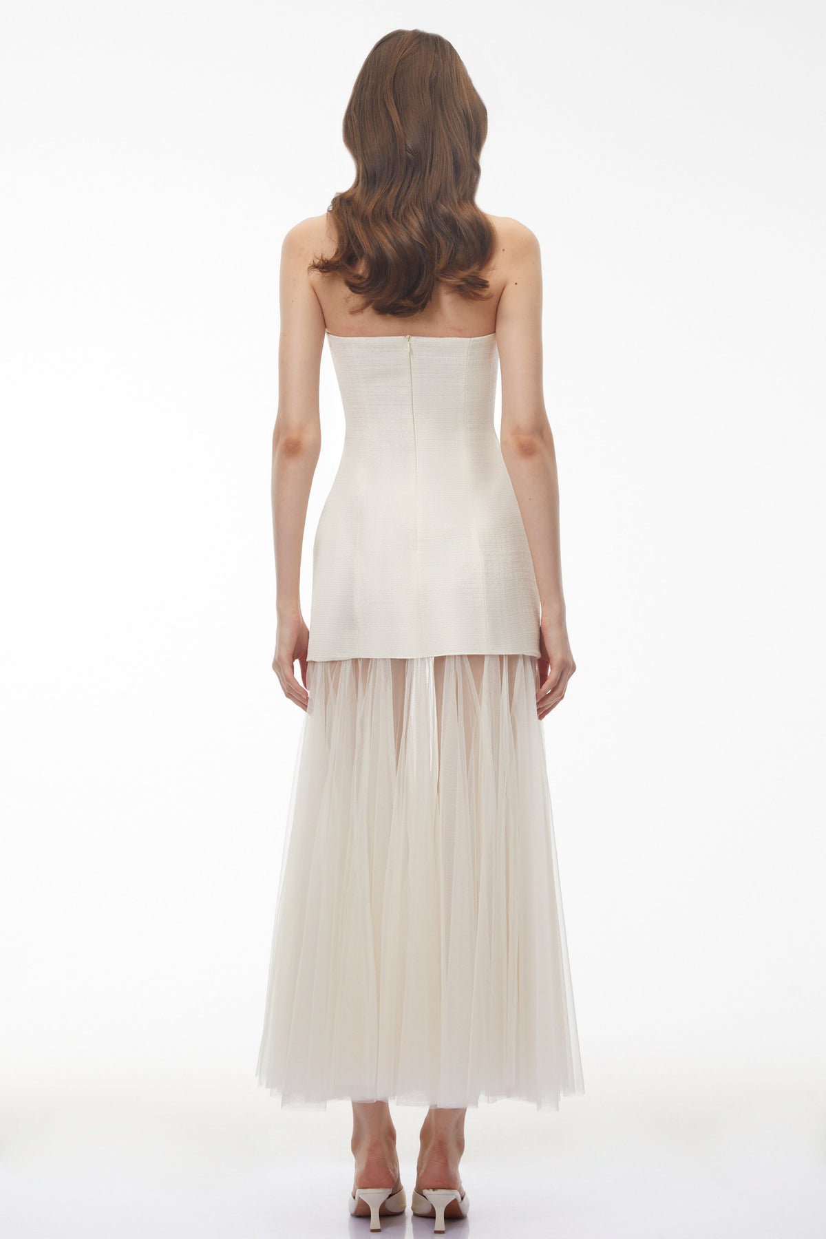 Francine Ivory Off Shoulder Mesh Maxi Dress