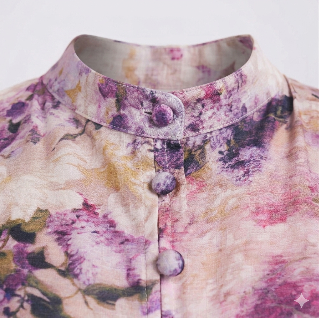 MADDY FLORAL COTTON LINEN MINI DRESS - Pink MADDY PARIS