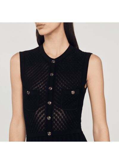MADDY PARIS Long knitted midi dress - Black