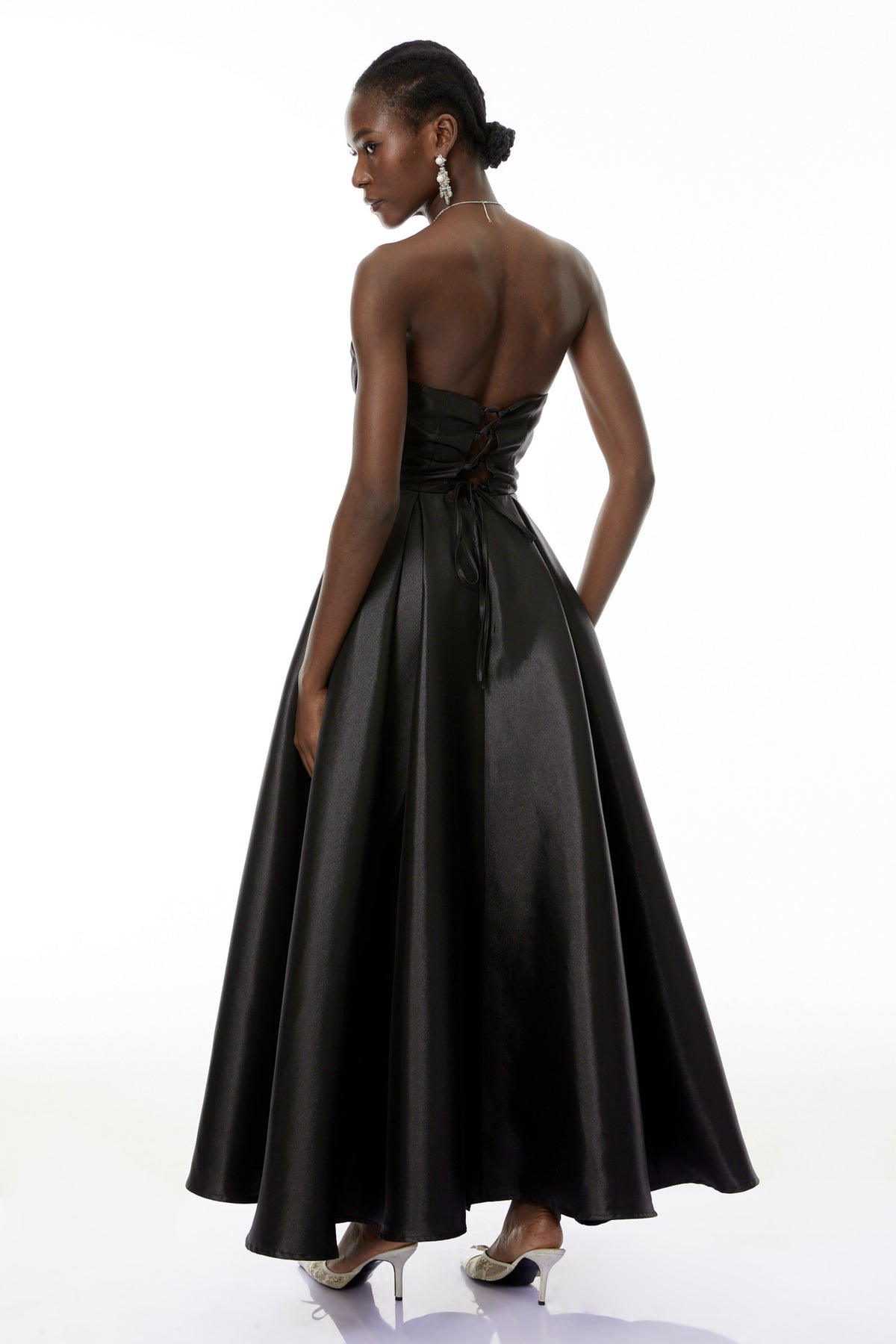 Ivana Black Corset Bodice Maxi Gown (Final Sale-US Only)