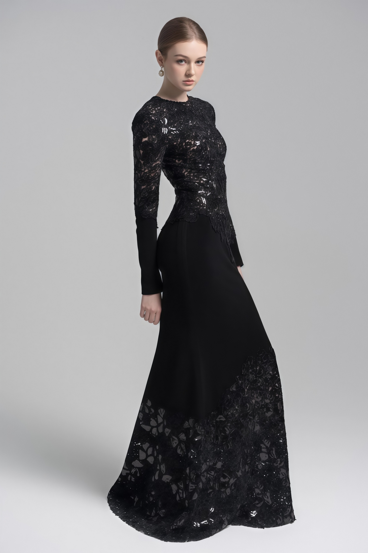 Mathilde Black Embroidered Maxi Dress